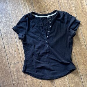 Pilcro Black Short Sleeve Top